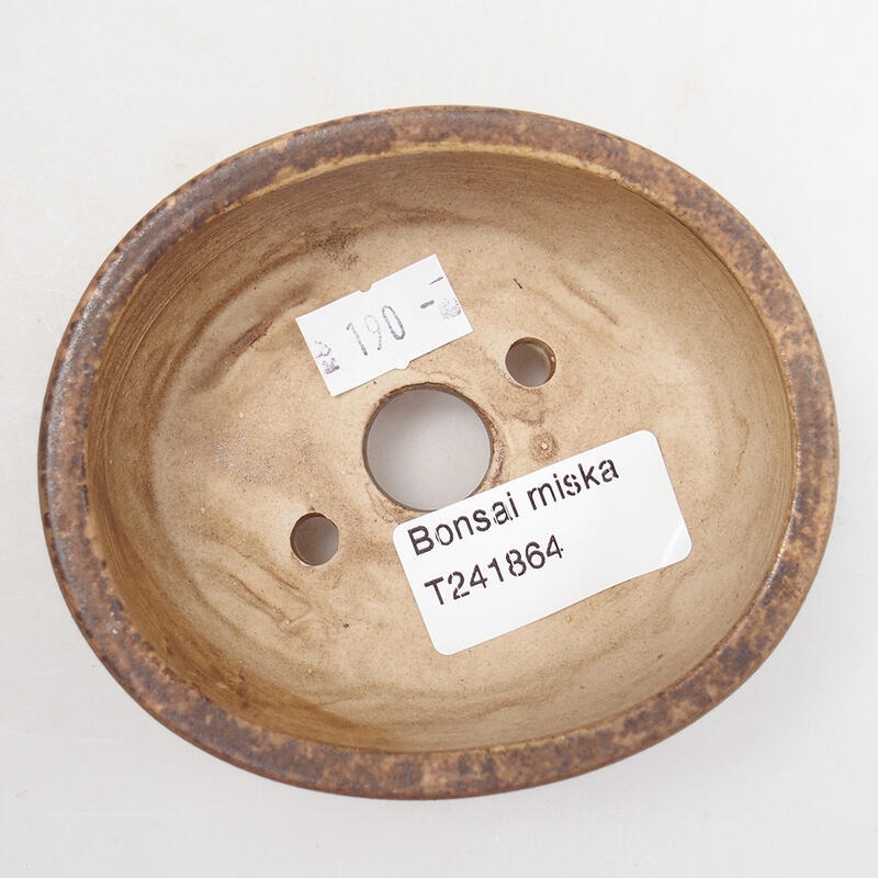 Cuenco bonsái de cerámica 9,5 x 8 x 4 cm, marrón