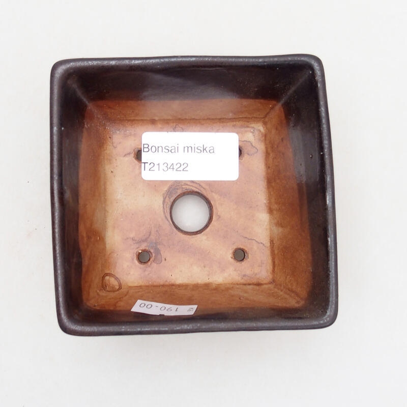 Cuenco bonsái de cerámica 9,5 x 9,5 x 5,5 cm, negro