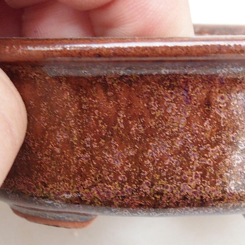 Cuenco bonsái de cerámica 9 x 6,5 x 3,5 cm, marrón