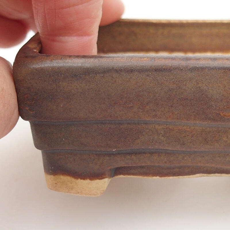 Cuenco bonsái de cerámica 9 x 7,5 x 3,5 cm, marrón