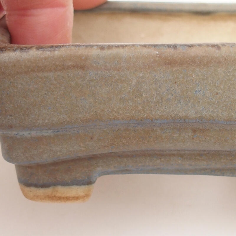 Cuenco bonsái de cerámica 9 x 7,5 x 3,5 cm, azul-gris