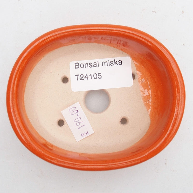 Cuenco bonsái de cerámica 9 x 7,5 x 3,5 cm, naranja