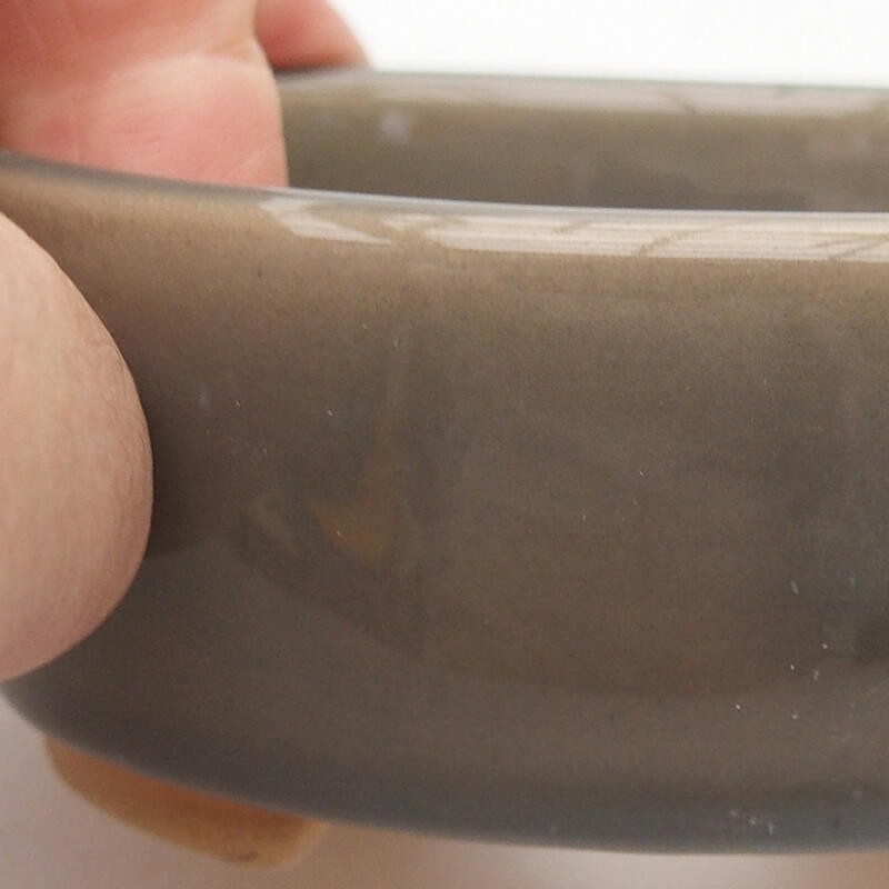 Cuenco bonsái de cerámica 9 x 7,5 x 3,5 cm, gris