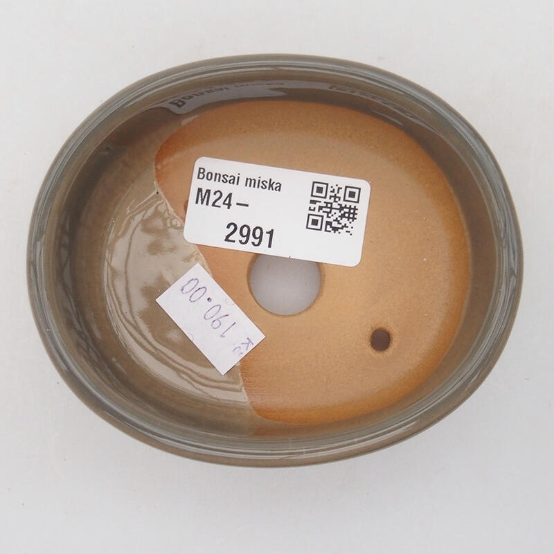 Cuenco bonsái de cerámica 9 x 7,5 x 3,5 cm, gris