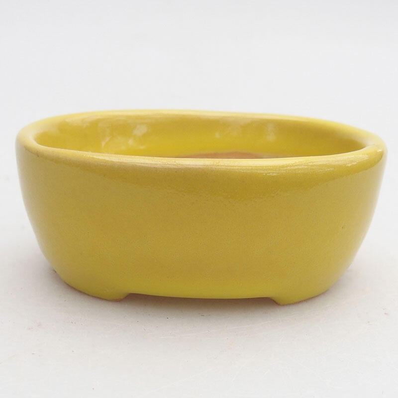 Cuenco bonsái de cerámica 9 x 7,5 x 3,5 cm, amarillo