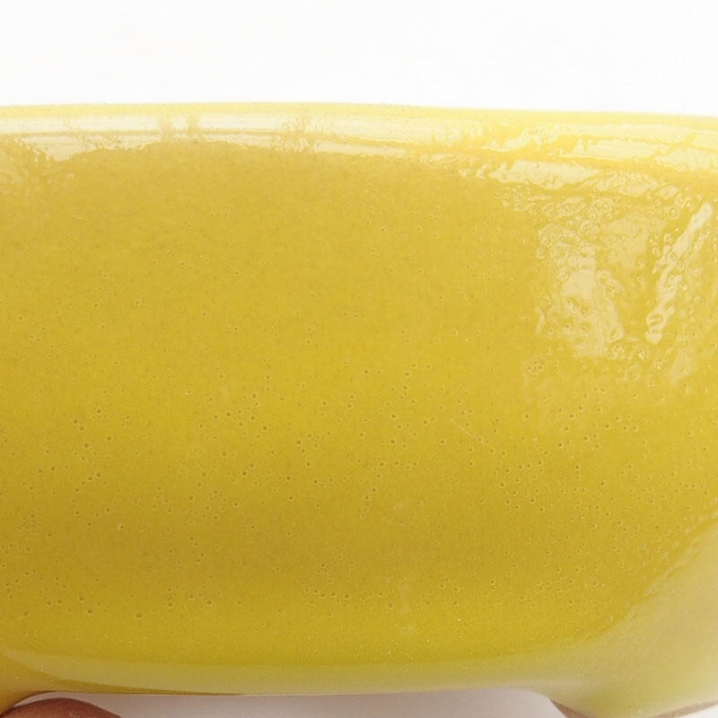 Cuenco bonsái de cerámica 9 x 7,5 x 3,5 cm, amarillo