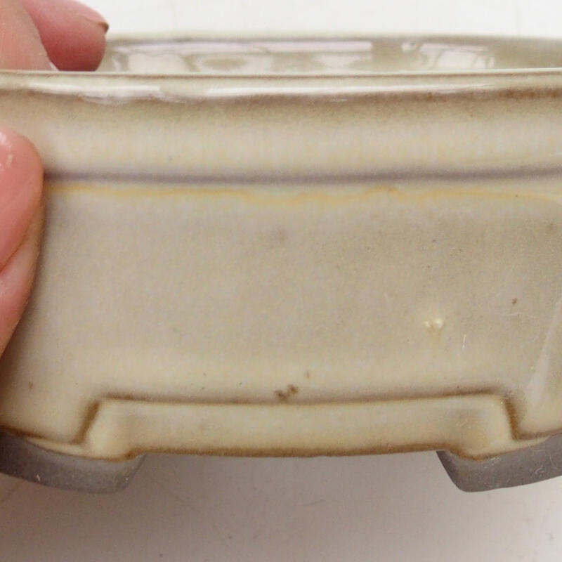 Cuenco bonsái de cerámica 9 x 7,5 x 4 cm, color beige