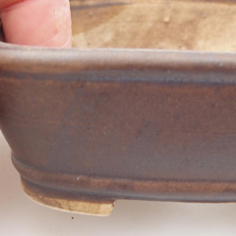 Cuenco bonsái de cerámica 9 x 8 x 3,5 cm, marrón