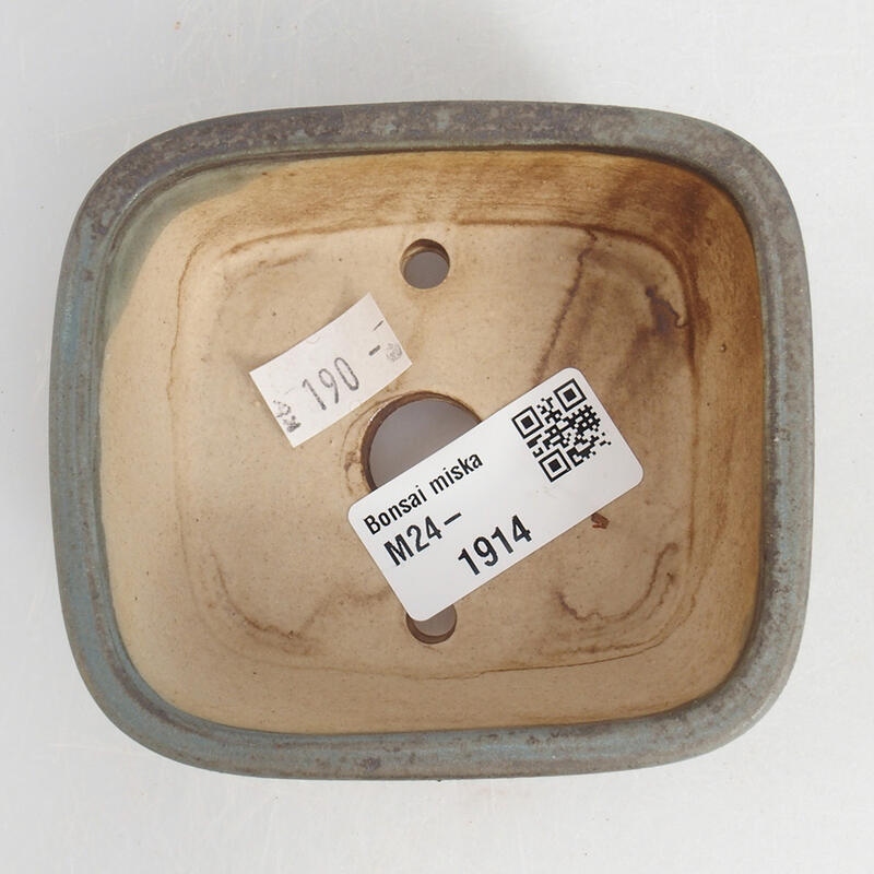 Cuenco bonsái de cerámica 9 x 8 x 3,5 cm, color azul