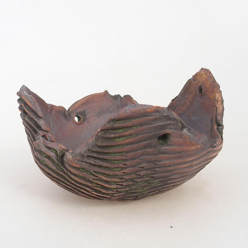 Concha de cerámica 13 x 13 x 8 cm , color verde