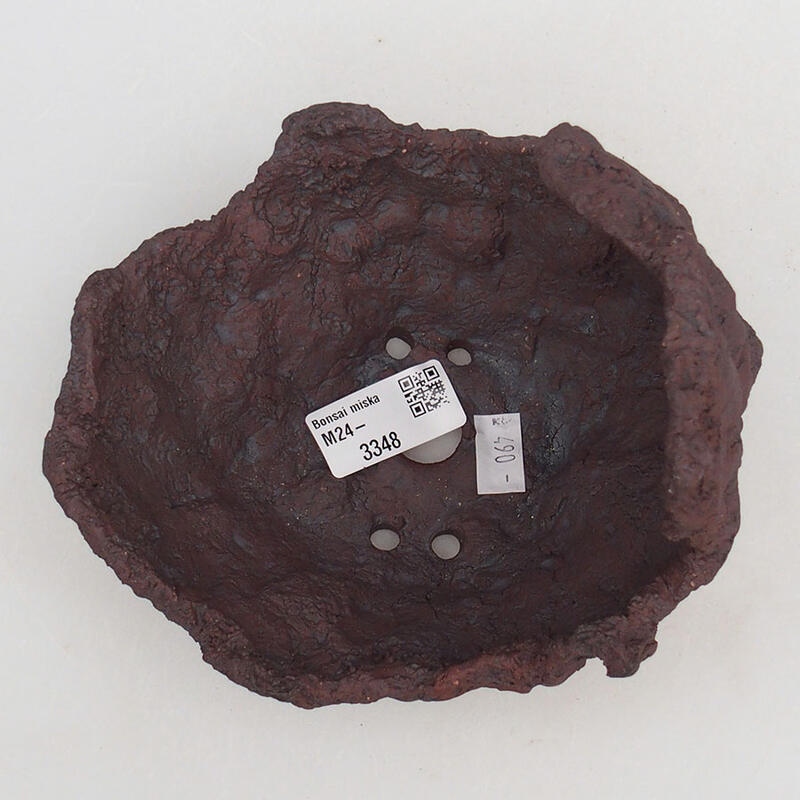 Concha de cerámica 13 x 15 x 13 cm , color rojo parduzco