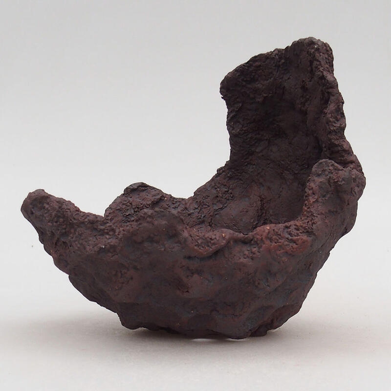 Concha de cerámica 13 x 15 x 13 cm , color rojo parduzco