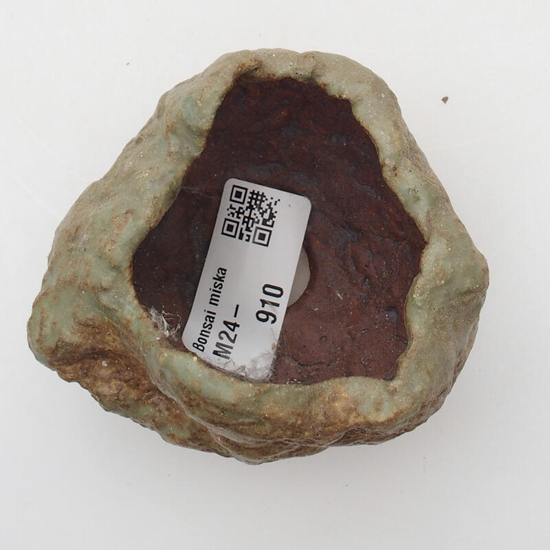 Concha de cerámica 4 x 5 x 4,5 cm , color verde-marrón