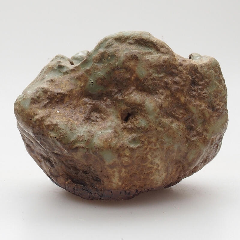 Concha de cerámica 4 x 5 x 4,5 cm , color verde-marrón