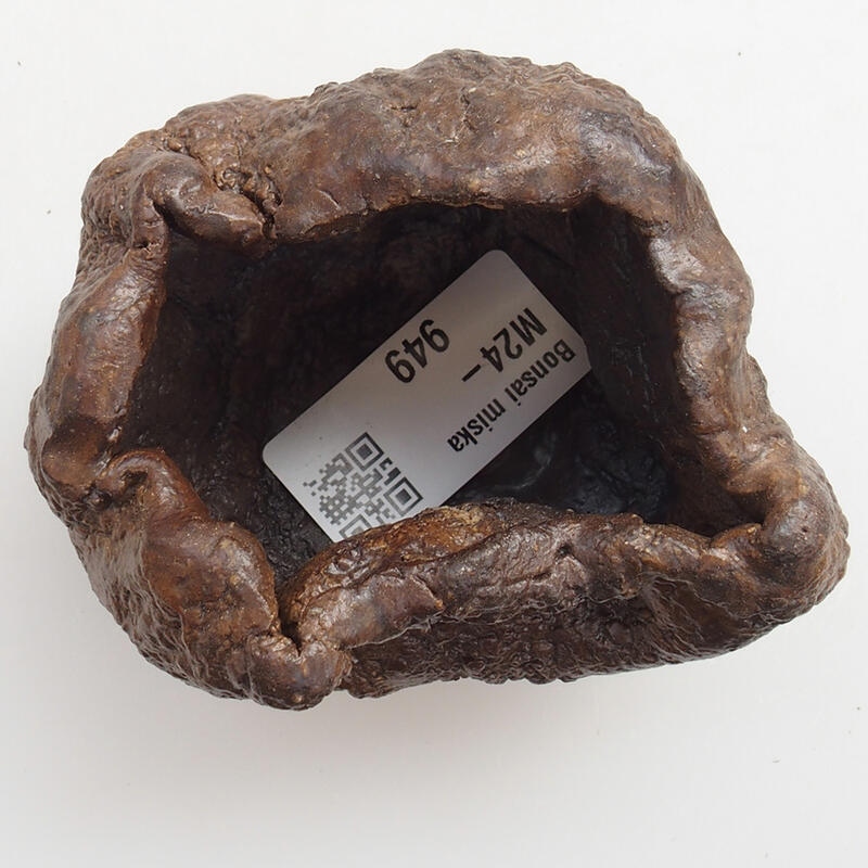 Concha de cerámica 5 x 3 x 5 cm , color verde-marrón