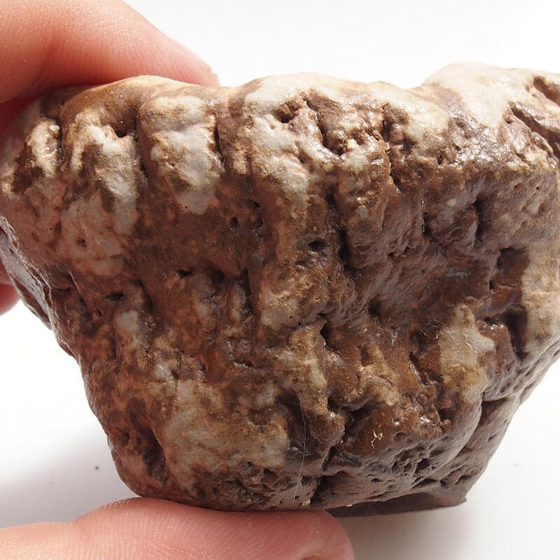 Concha de cerámica 5 x 6 x 6 cm , color verde-marrón