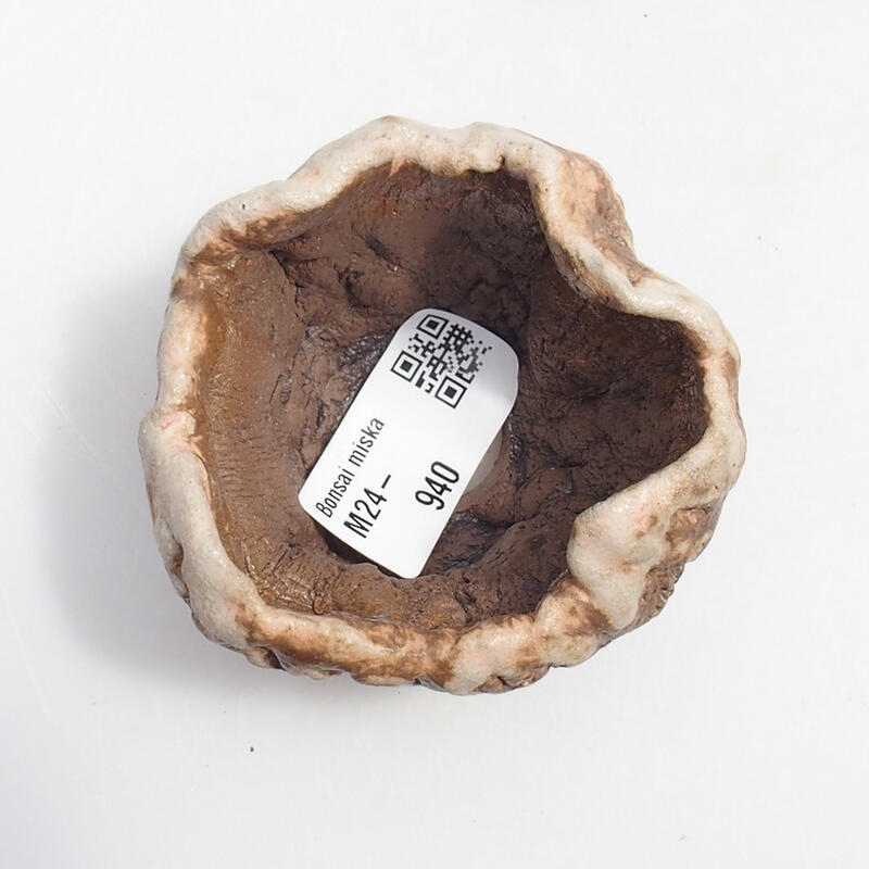 Concha de cerámica 5 x 6 x 6 cm , color verde-marrón