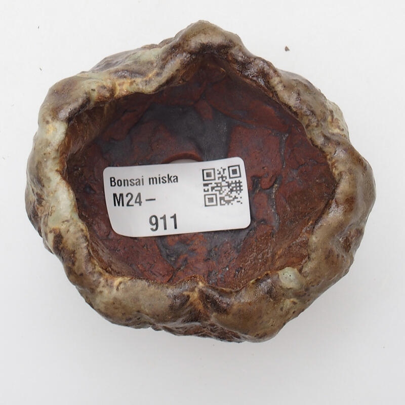 Concha de cerámica 6,5 x 5 x 5 cm , color verde-marrón