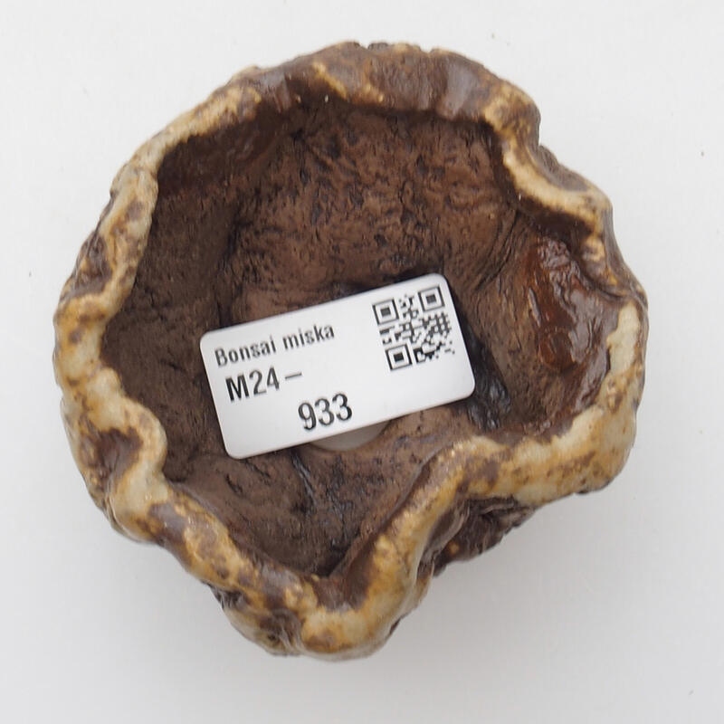 Concha de cerámica 6 x 5 x 4 cm , color blanco-marrón