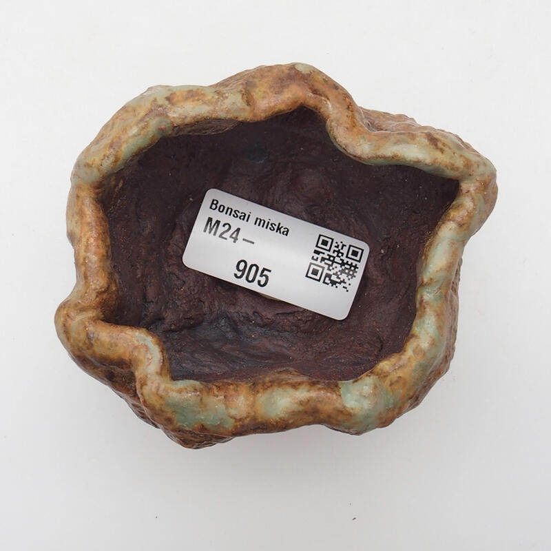 Concha de cerámica 6 x 5 x 5,5 cm , color verde-marrón