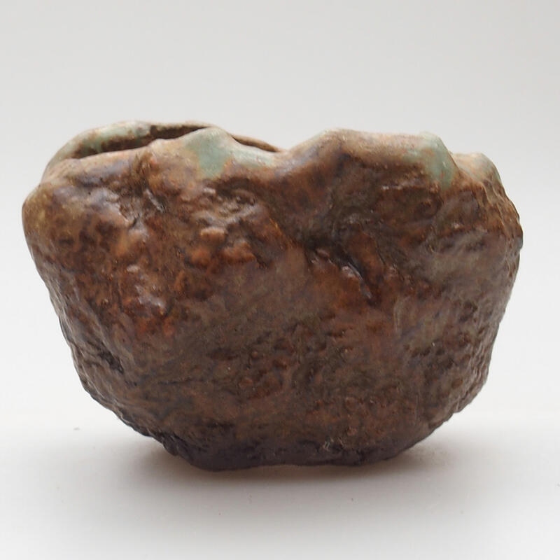 Concha de cerámica 6 x 5 x 5,5 cm , color verde-marrón