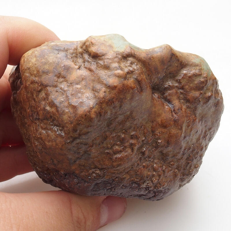 Concha de cerámica 6 x 5 x 5,5 cm , color verde-marrón