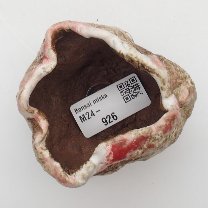 Concha de cerámica 6 x 5 x 6 cm , color rojo y blanco