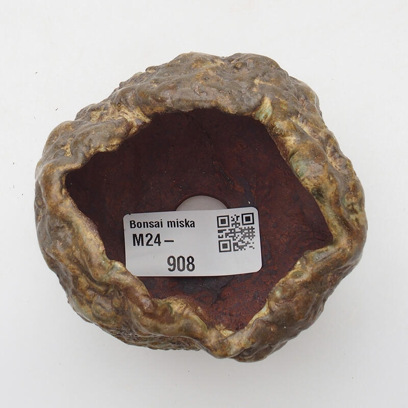 Concha de cerámica 6 x 5 x 6 cm , color verde-marrón