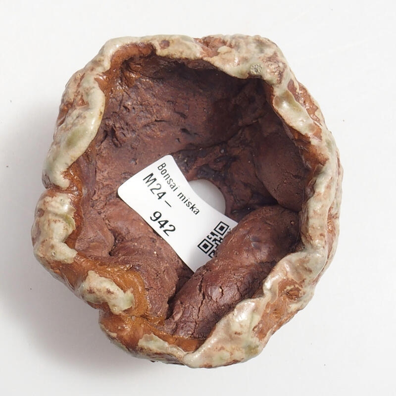 Concha de cerámica 6 x 6 x 5 cm , color verde-marrón