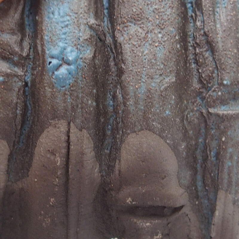 Concha de cerámica 7,5 x 5,5 x 3 cm , color azul