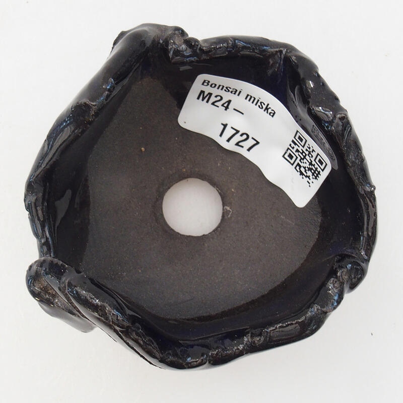 Concha de cerámica 7 x 7 x 5 cm , color azul-negro