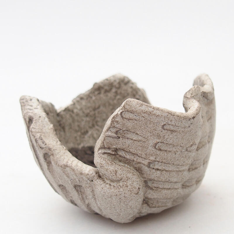 Concha de cerámica 7 x 7 x 5 cm , color gris