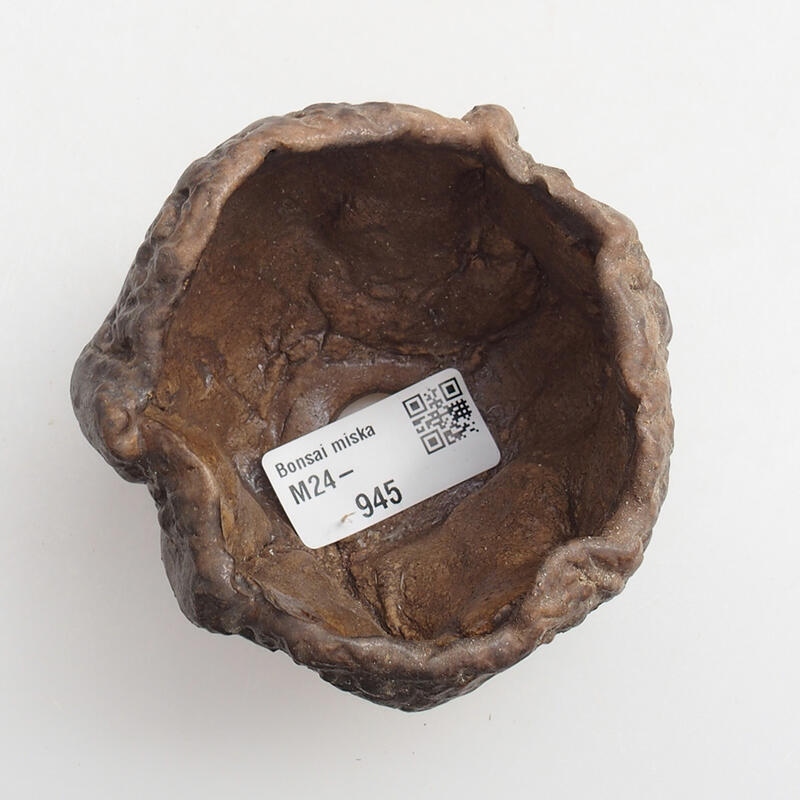 Concha de cerámica 7 x 7 x 6 cm , color verde-marrón