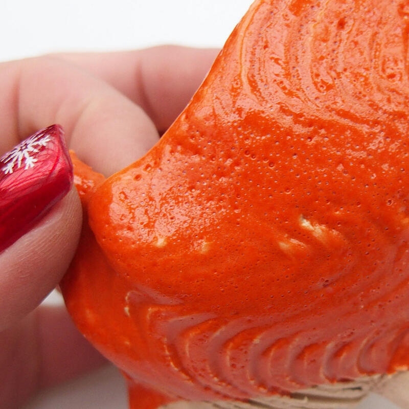 Concha de cerámica 8,5 x 8,5 x 6,5 cm , color naranja