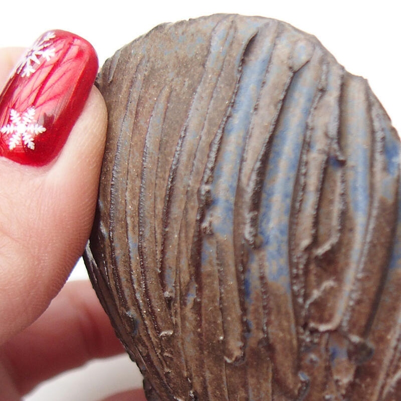 Concha de cerámica 8,5 x 8,5 x 6 cm , color azul