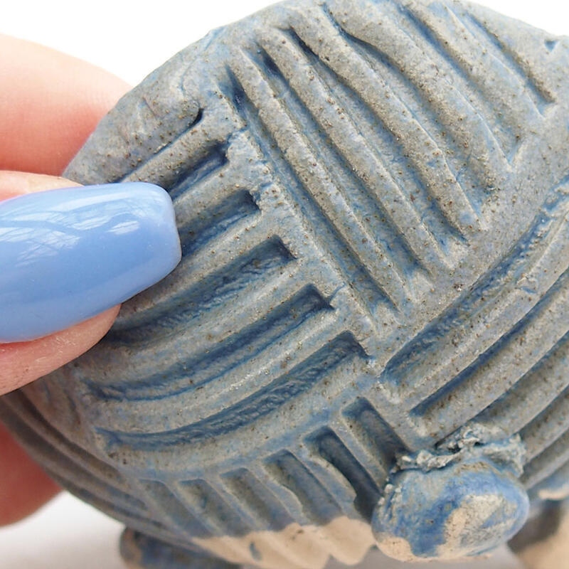 Concha de cerámica 8,5 x 8 x 4,5 cm , color azul