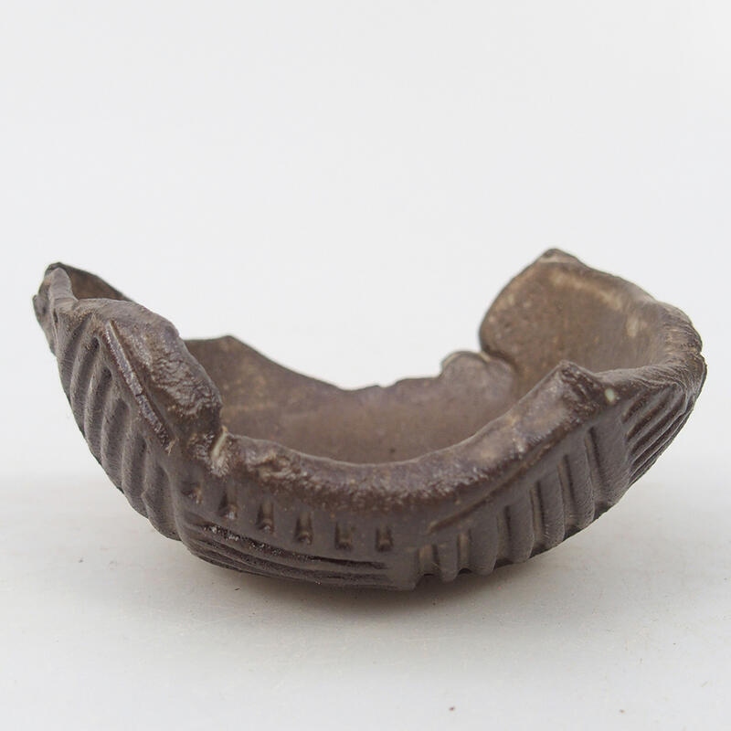 Concha de cerámica 8,5 x 8 x 4 cm , color marrón