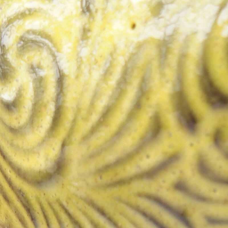 Concha de cerámica 8 x 8 x 5,5 cm , color verde-amarillo