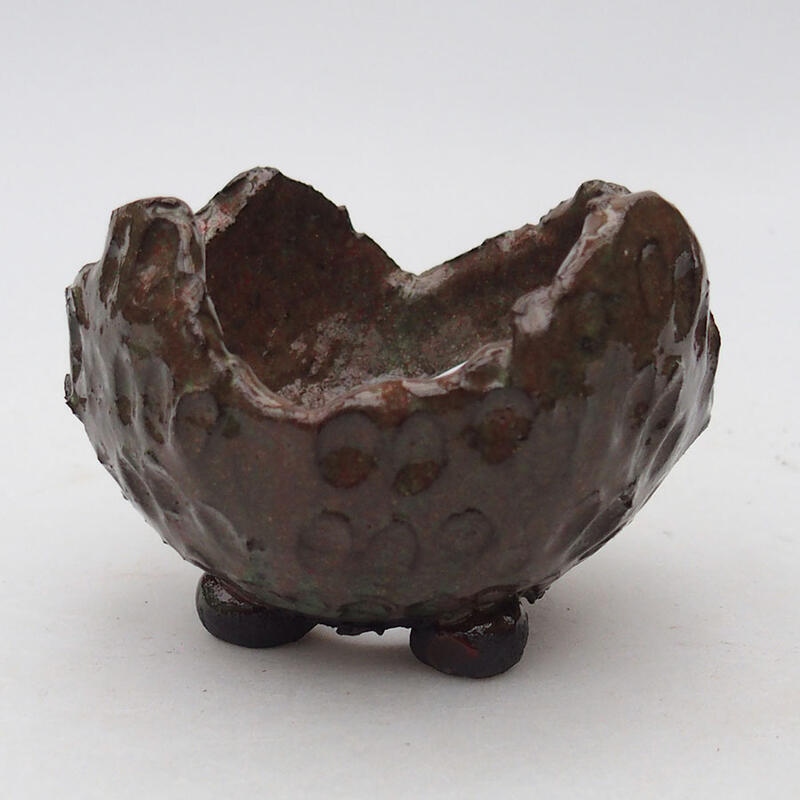 Concha de cerámica 8 x 8 x 6 cm , color rojo-verde