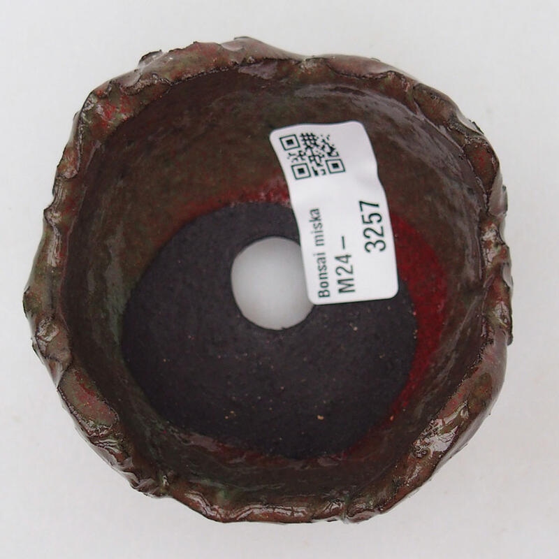 Concha de cerámica 8 x 8 x 6 cm , color rojo-verde