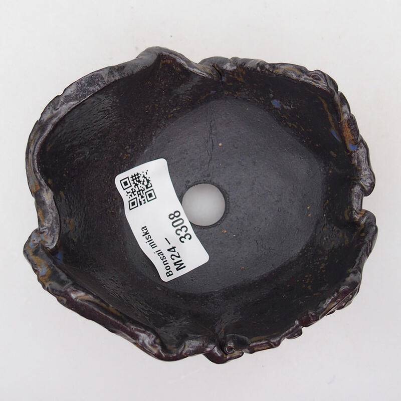 Concha de cerámica 9,5 x 9 x 6 cm , color marrón-azul