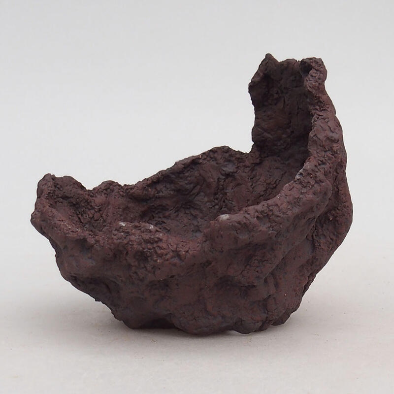 Concha de cerámica 9 x 11 x 9 cm , color rojo parduzco