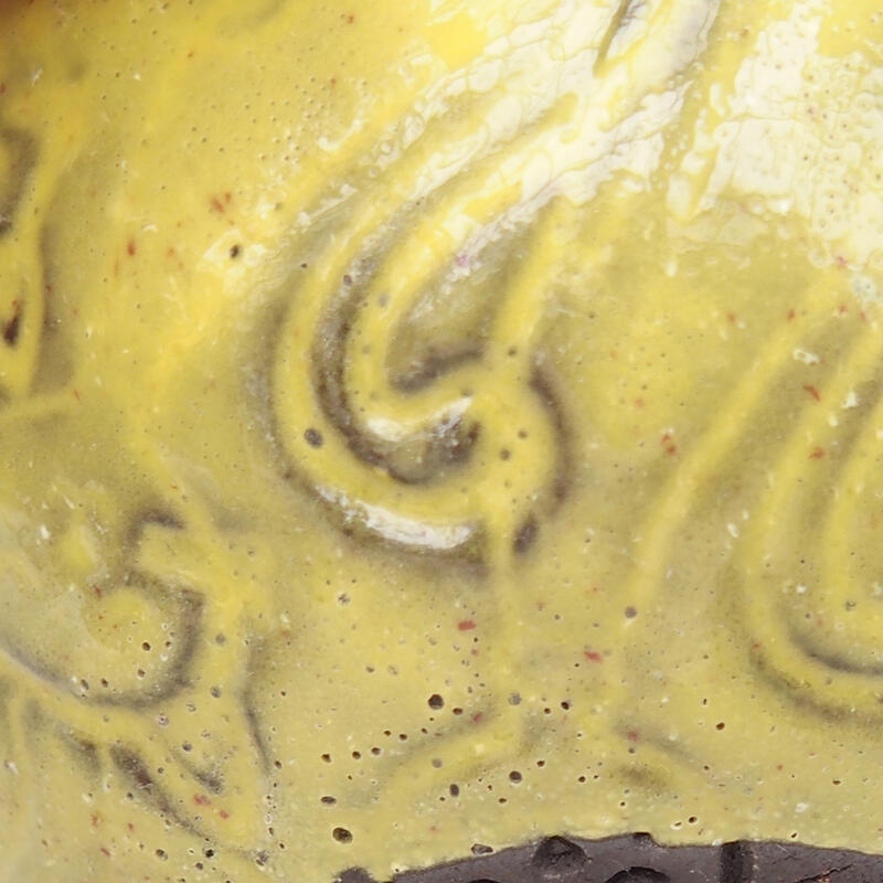 Concha de cerámica 9 x 8,5 x 4,5 cm , color verde-amarillo