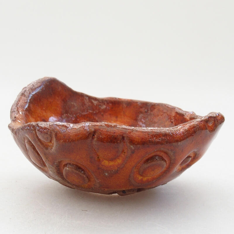 Concha de cerámica 9 x 8,5 x 5 cm , color naranja