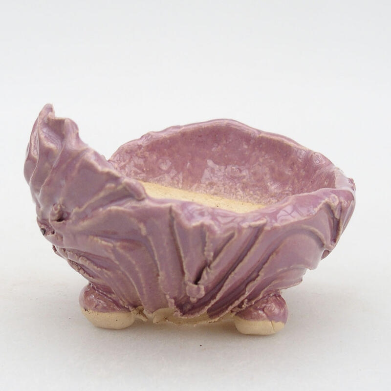 Concha de cerámica 9 x 8 x 5,5 cm , color morado