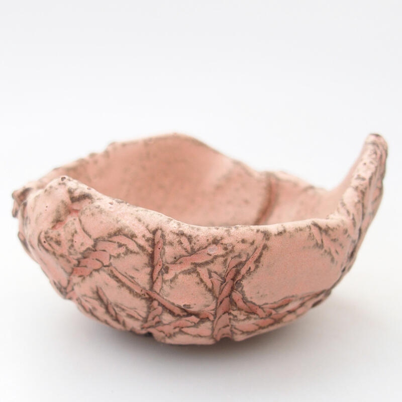 Concha de cerámica 9 x 8 x 5 cm , color rosa