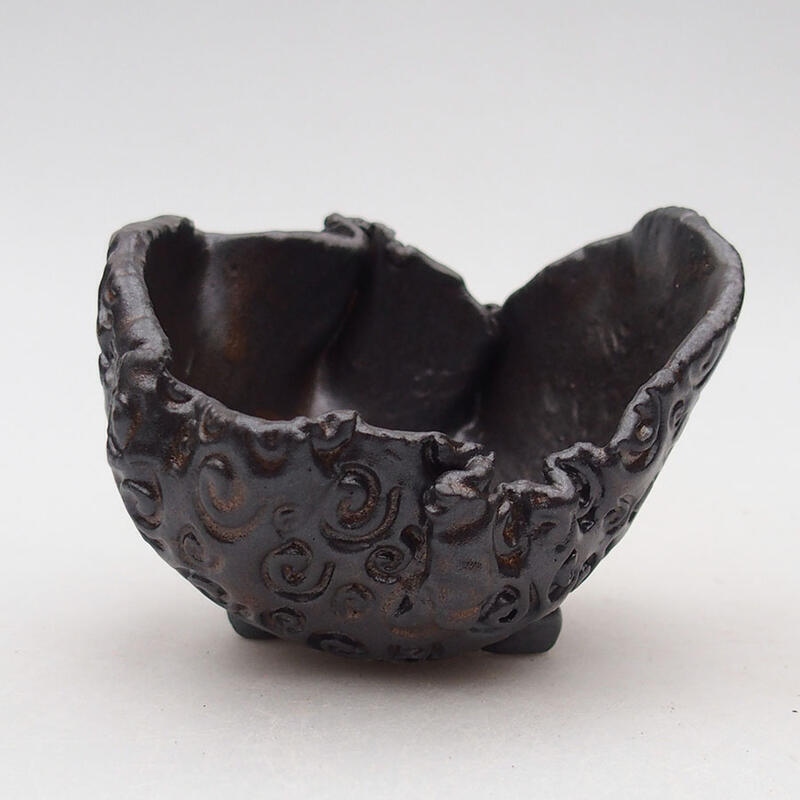 Concha de cerámica 9 x 9 x 6,5 cm , color marrón