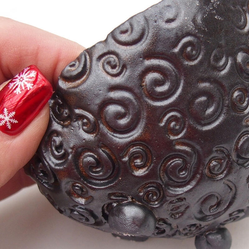 Concha de cerámica 9 x 9 x 6,5 cm , color marrón