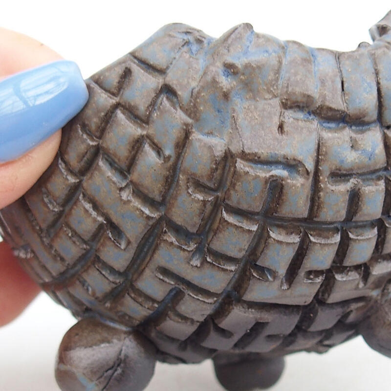 Concha de cerámica 9 x 9 x 6 cm , color marrón-azul