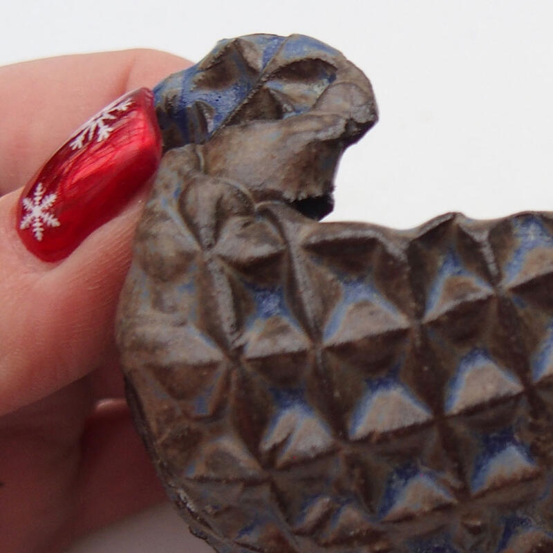 Concha de cerámica 9 x 9 x 7 cm , color azul